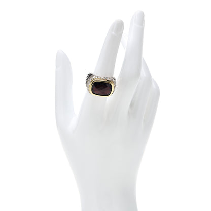 David Yurman Sterling Silver 18K Yellow Gold Diamond Garnet 12mm Noblesse Ring 56 7.75 2 of 6