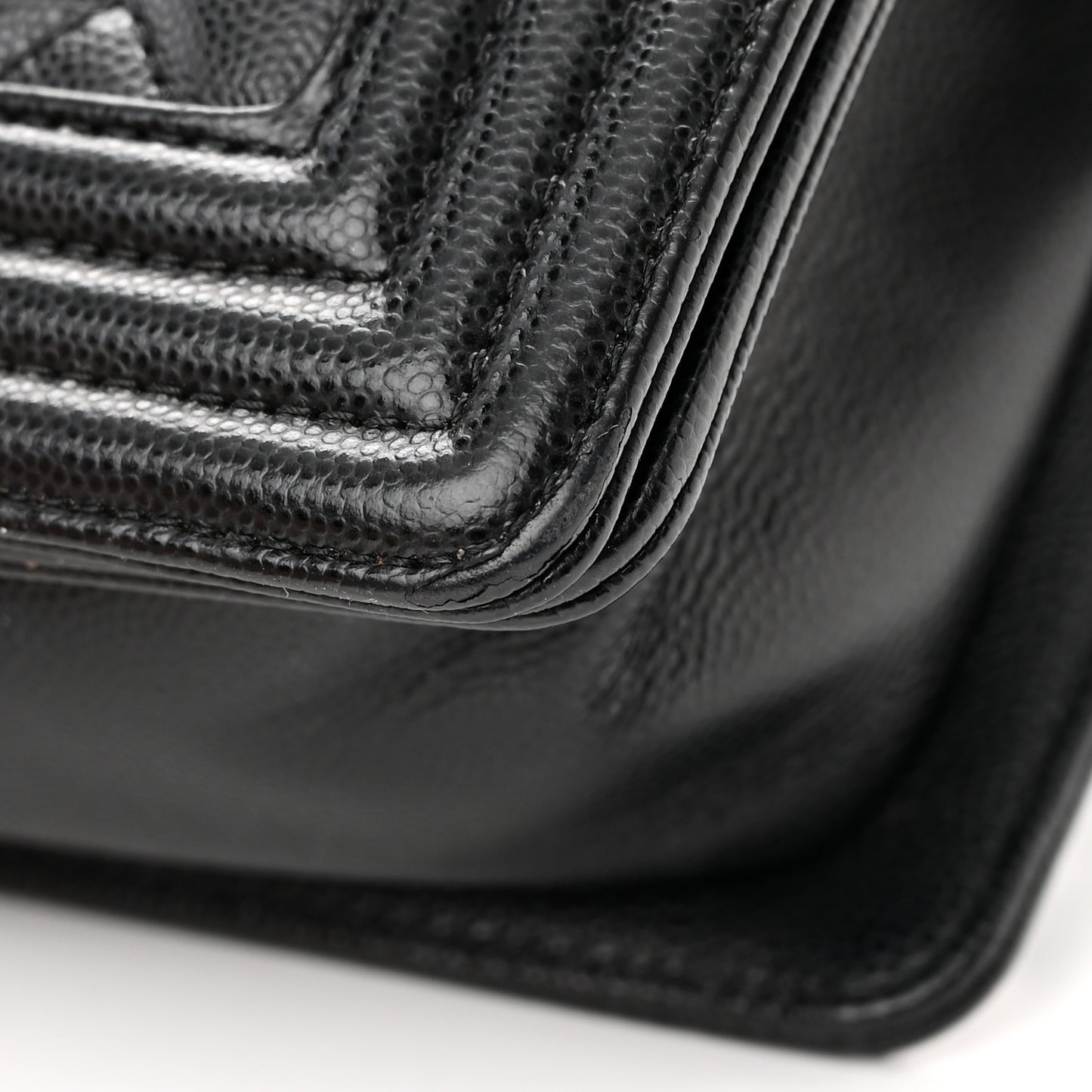 Caviar Quilted Small Boy Flap Black