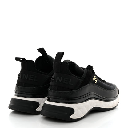 Chanel Velvet Calfskin Mixed Fibers CC Sneakers 40 Black 4 of 8