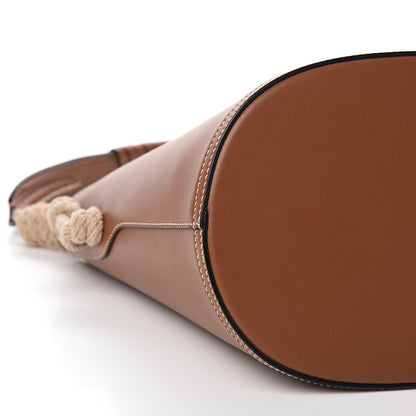Prada City Calfskin Knotted Rope Bucket Bag Cognac 7 of 9