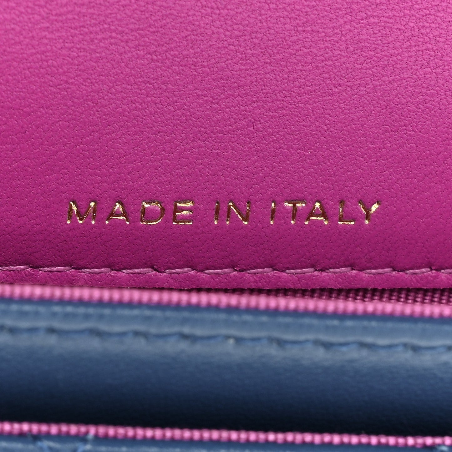 Lambskin Quilted Flap Card Holder Wallet Blue Pink