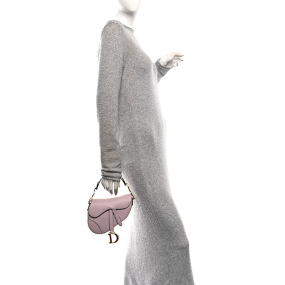 Christian Dior Grained Calfskin Mini Saddle Bag Light Pink 2 of 14
