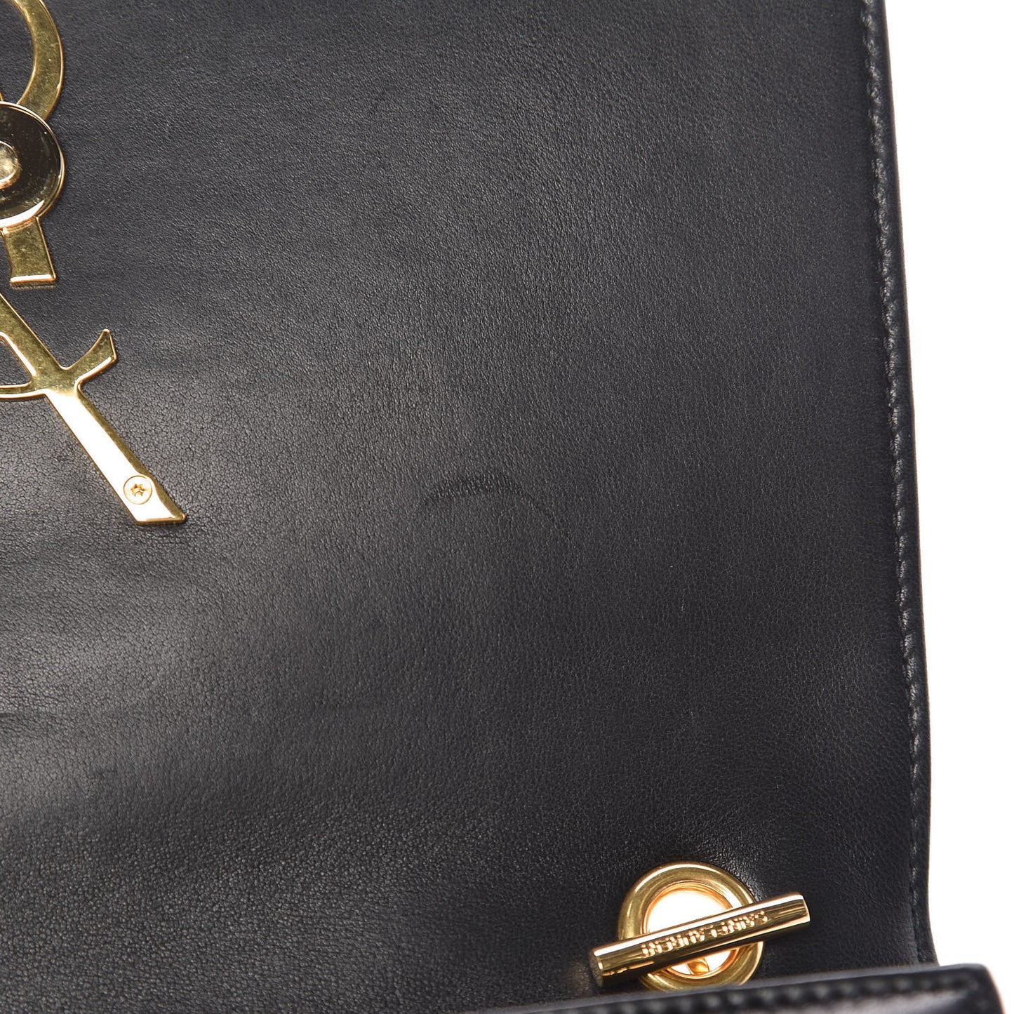 Lambskin Matelasse Monogram Vicky Chain Wallet Black