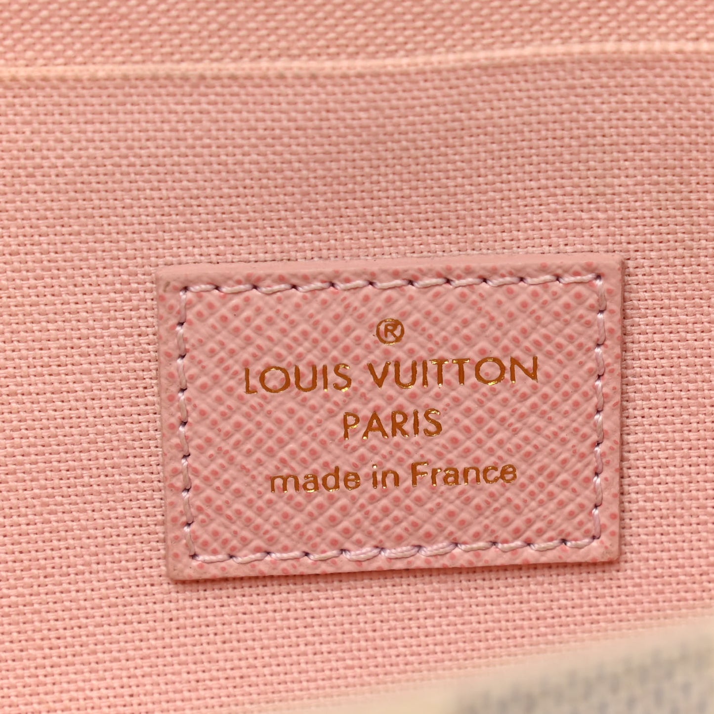 Damier Azur Pochette Felicie Chain Wallet Rose Ballerine