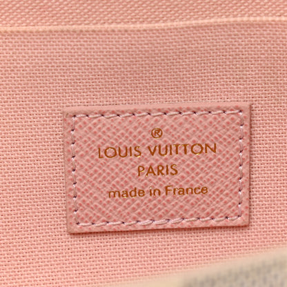 Louis Vuitton Damier Azur Pochette Felicie Chain Wallet Rose Ballerine 9 of 14