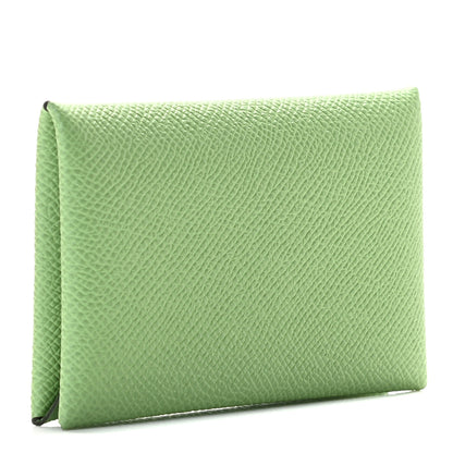 Hermes Epsom Calvi Card Case Vert Criquet 2 of 7