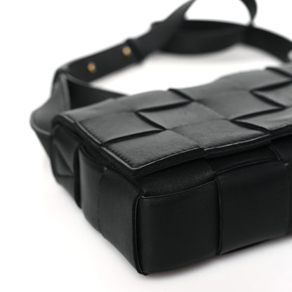 Bottega Veneta Lambskin Maxi Intreccio Small Cassette Crossbody Bag Black 9 of 10