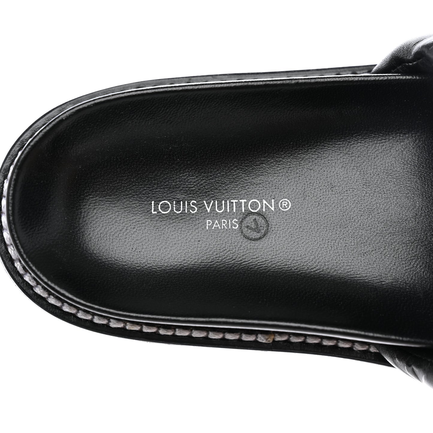 Calfskin Embossed Monogram Sunset Flat Comfort Mule 36 Black