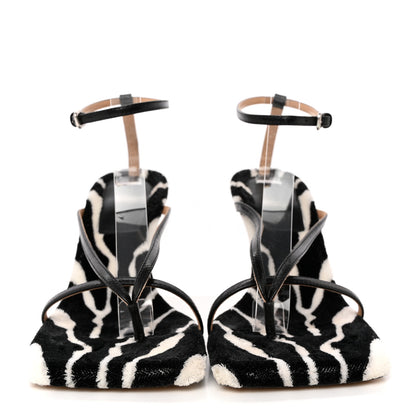 Bottega Veneta Microfiber Stretch Multi Strap 90mm Sandals 38 White Zebra 2 of 9