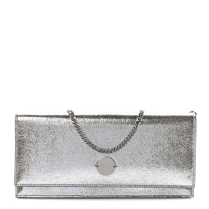 Jimmy Choo Metallic Calfskin Clutch With Chain Champagne 1 of 12