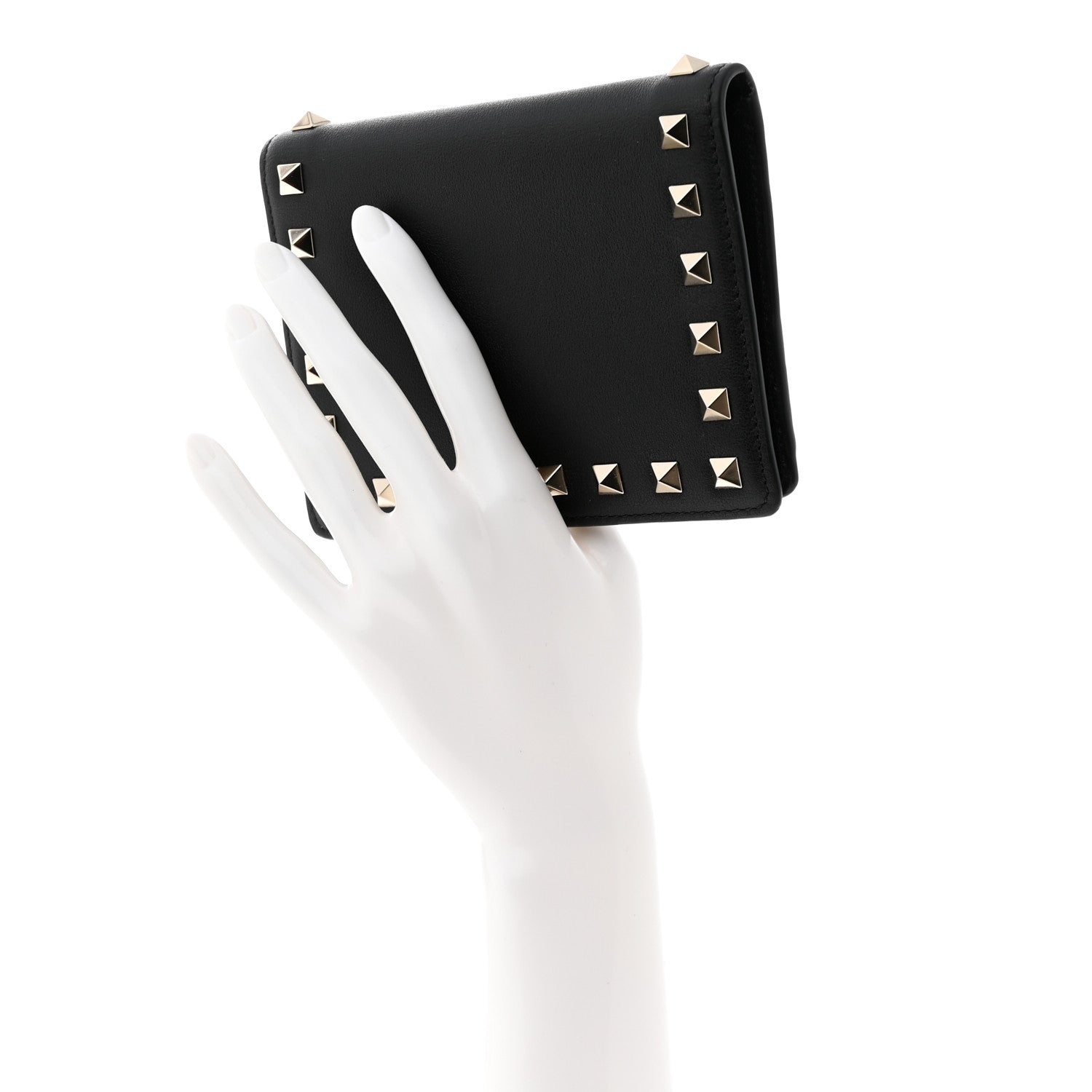Valentino Garavani Vitello Rockstud Passport Holder Black 2 of 7