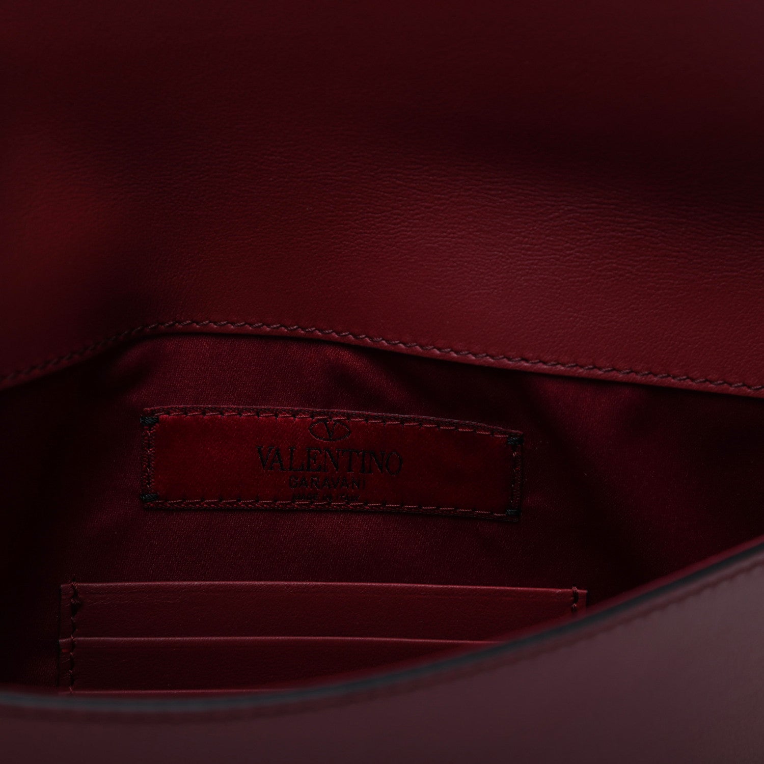 Valentino Garavani Vitello Large Rockstud Envelope Clutch Rubino 7 of 9