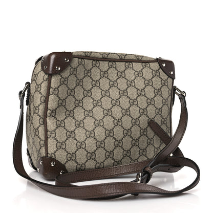 Gucci GG Supreme Monogram Textured Calfskin Square Messenger Bag Beige Ebony New Acero 3 of 10