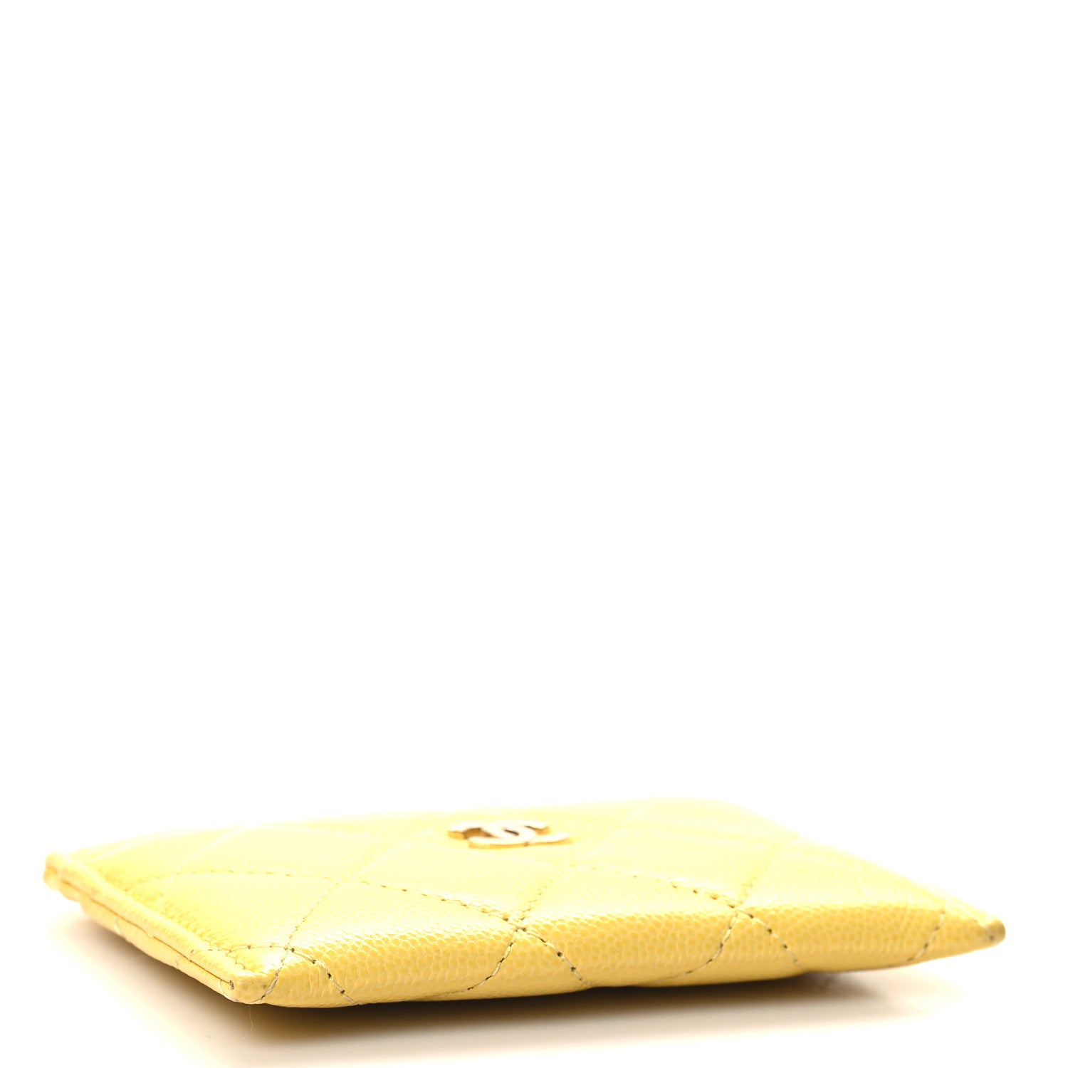 Chanel Caviar Quilted Card Holder Yellow 4 of 8