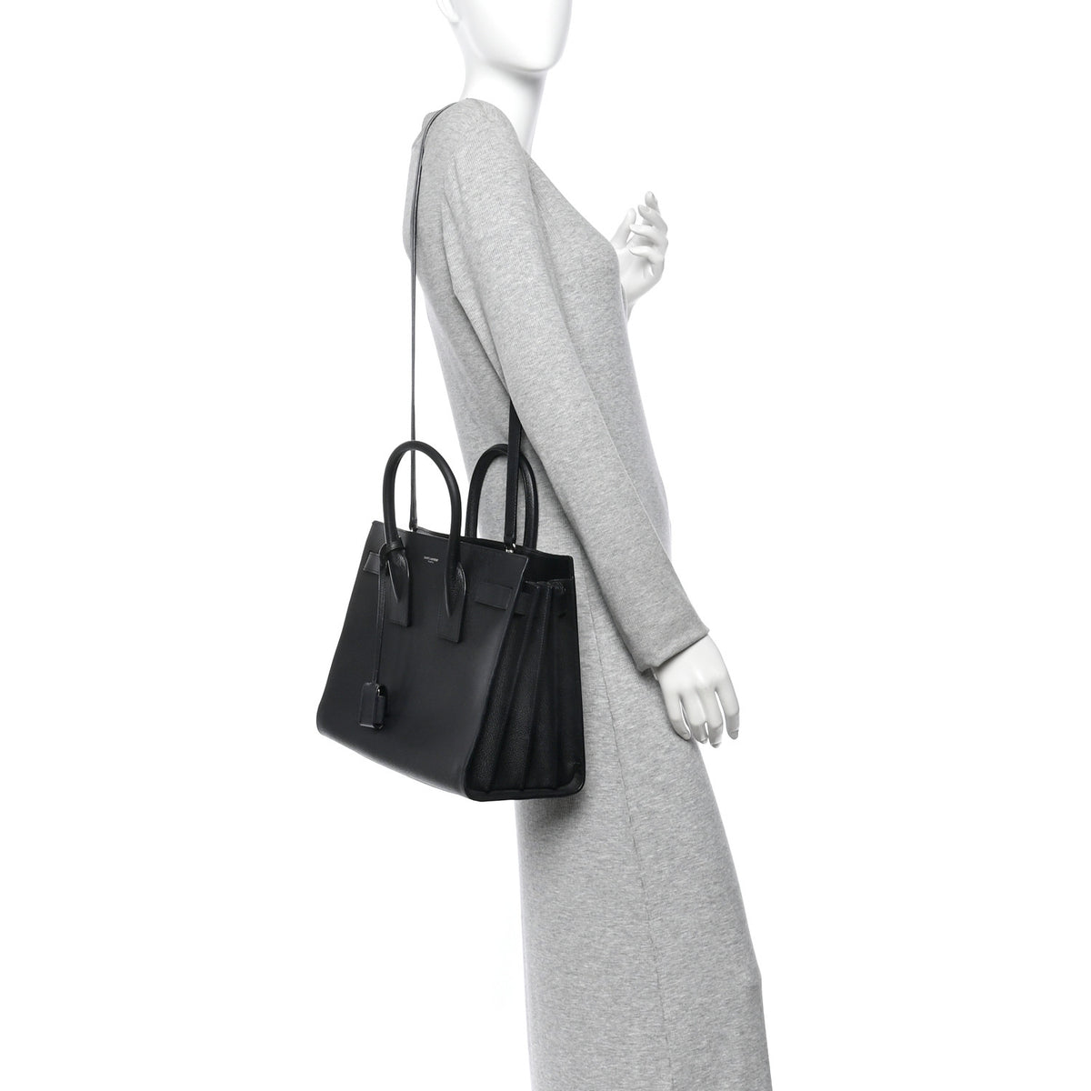 Saint Laurent Grained Calfskin Small Sac De Jour Black 2 of 12