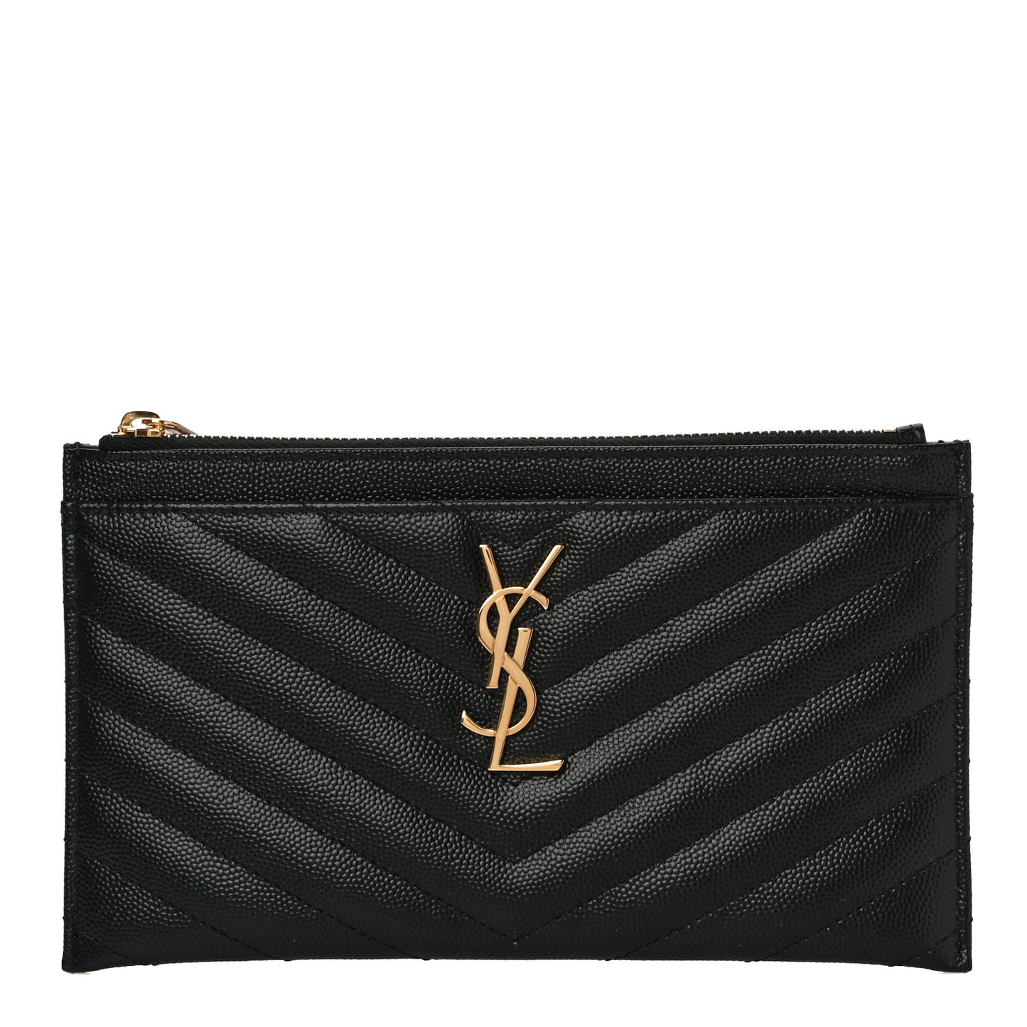 Grain De Poudre Chevron Monogram Bill Pouch Black
