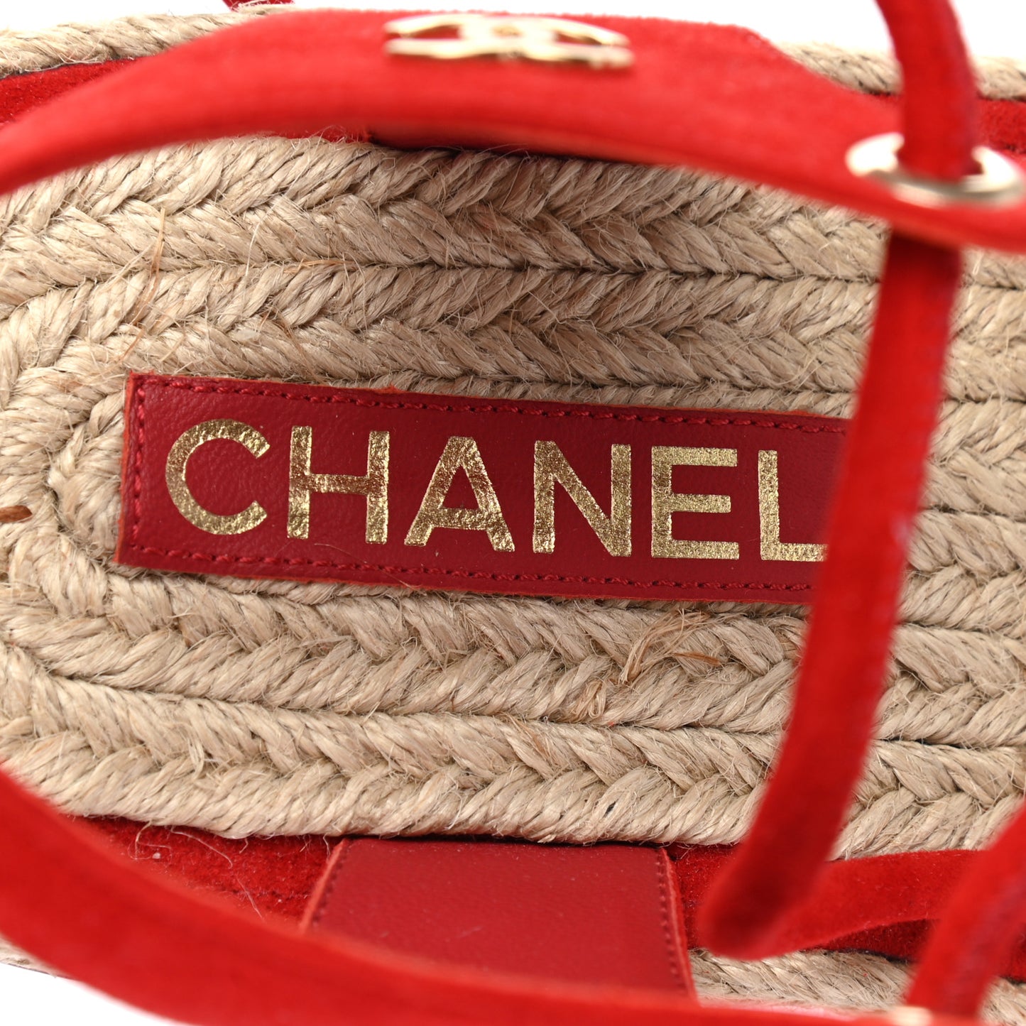 Suede Espadrille Sandals 38 Red