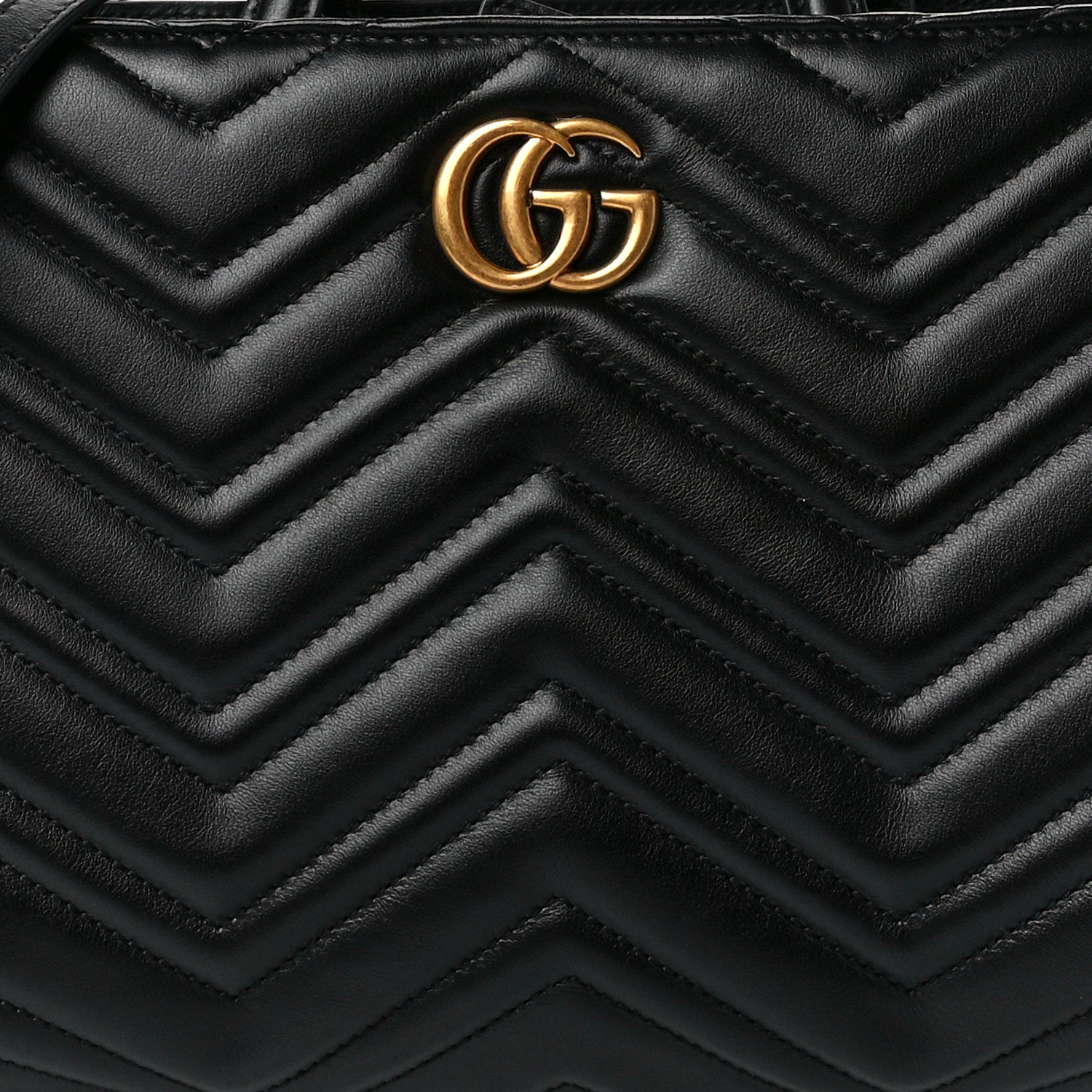 Gucci Calfskin Matelasse Small GG Marmont Tote Black 9 of 12