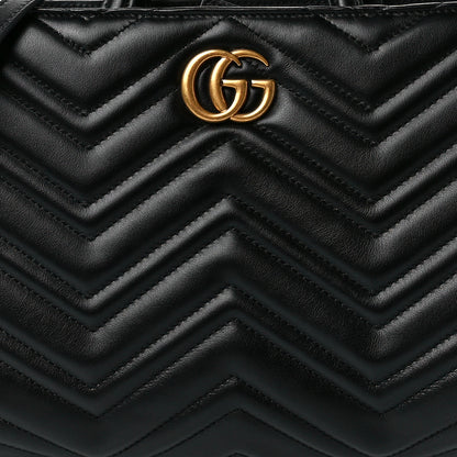 Gucci Calfskin Matelasse Small GG Marmont Tote Black 9 of 12