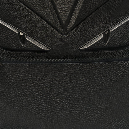 Fendi Cuoio Romano Lux Selleria Monster Eyes Embossed Rounded Backpack Asfalto 9 of 11