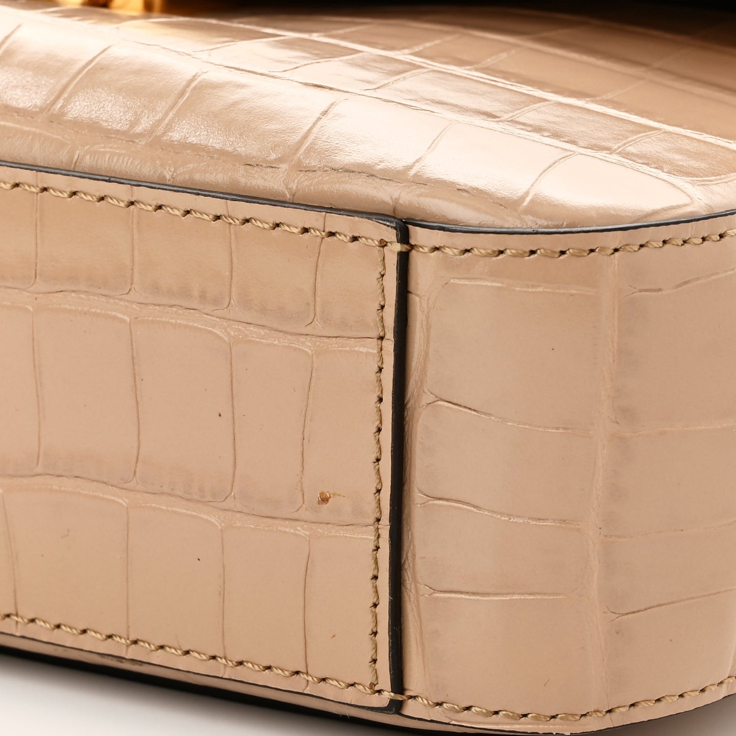 Calfskin Crocodile Embossed Small C Double Carry Nut