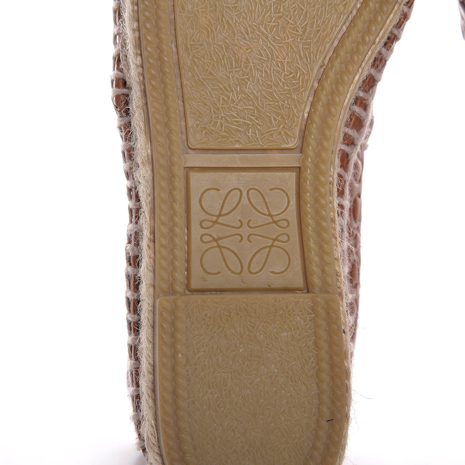 Loewe Calfskin Embossed Repeat Espadrilles 36 Tan 7 of 9