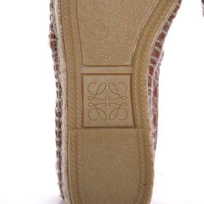 Loewe Calfskin Embossed Repeat Espadrilles 36 Tan 7 of 9
