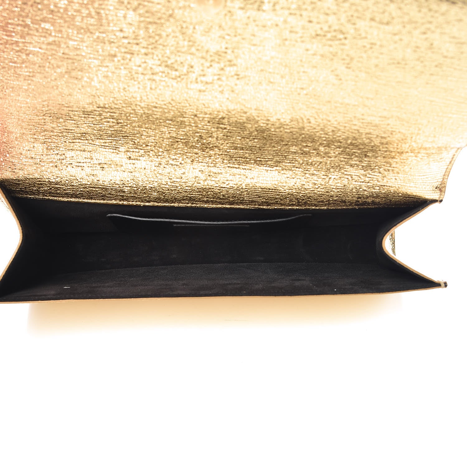 Saint Laurent Metallic Calfskin Monogram Cassandre Clutch Gold 5 of 11