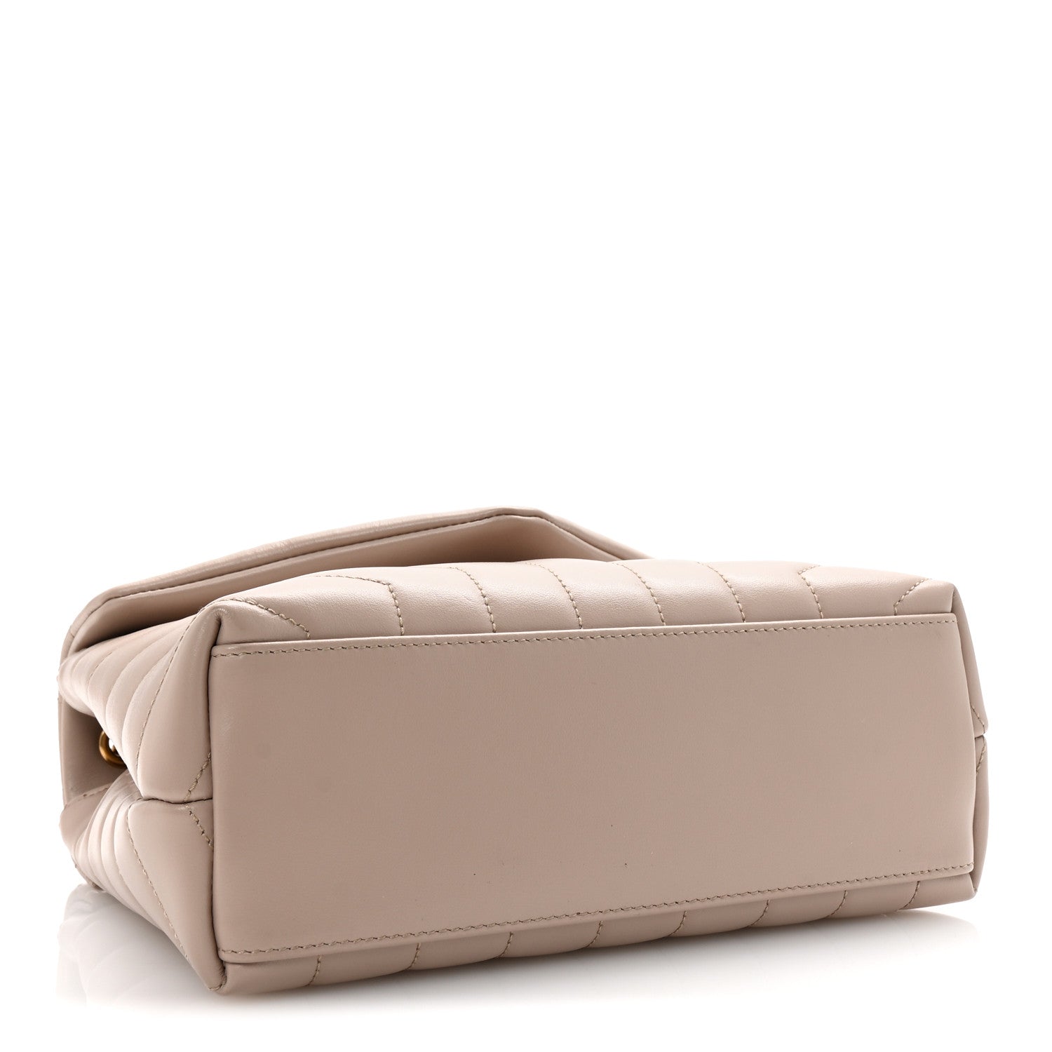 Saint Laurent Calfskin Y Quilted Monogram Small Loulou Chain Satchel Dark Beige 4 of 9