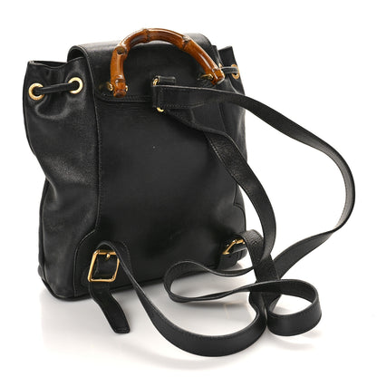 Gucci Calfskin Bamboo Backpack Black 3 of 15