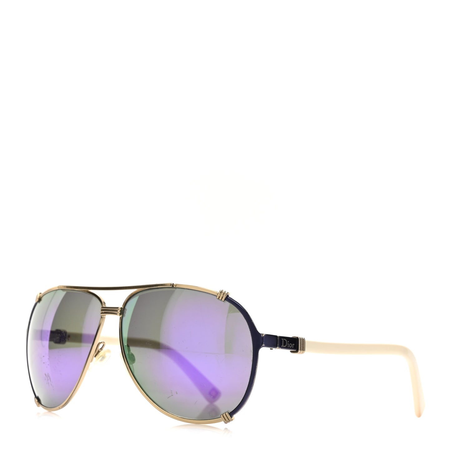 Mirrored Chicago 2 Aviator Sunglasses White Purple