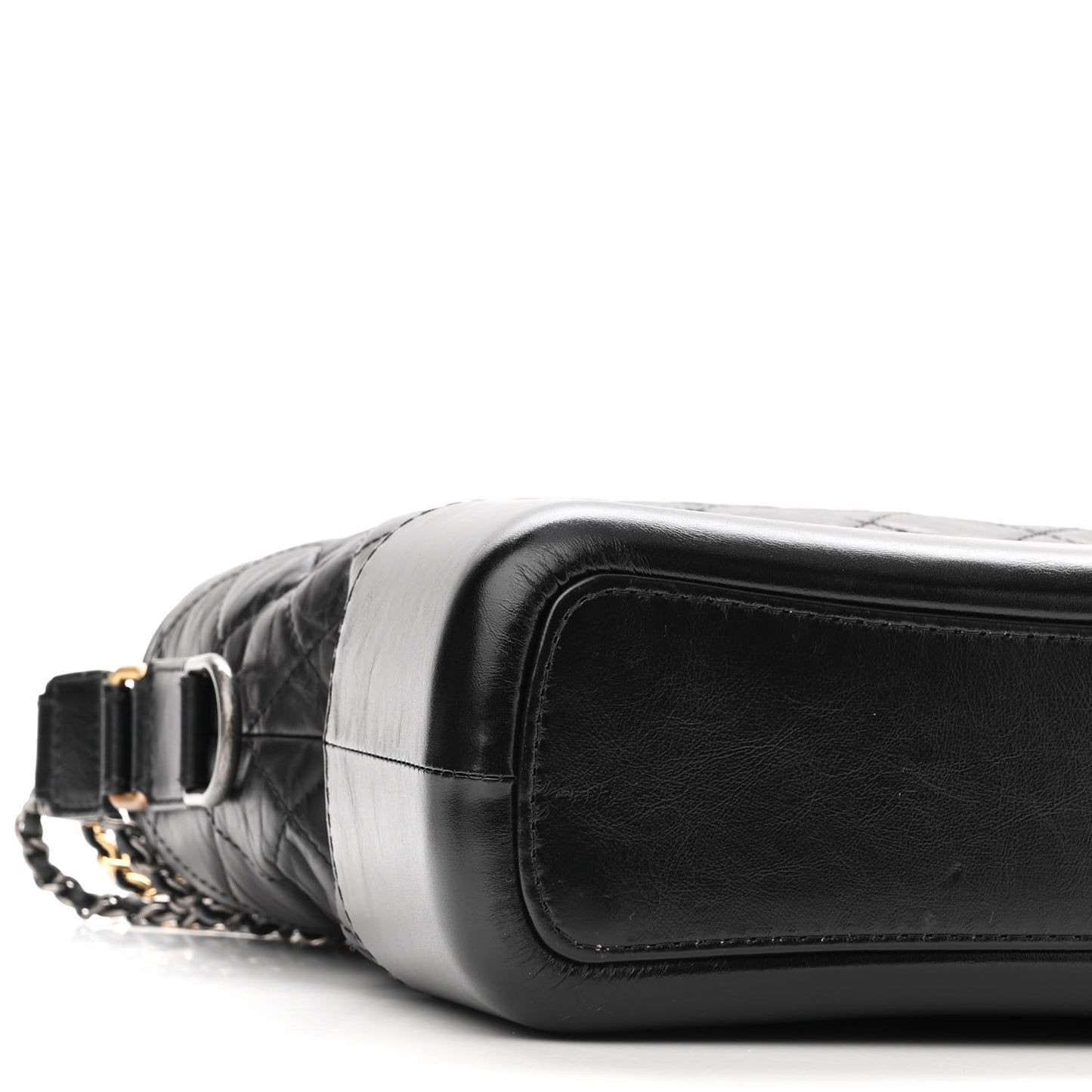 Aged Calfskin Quilted Medium Gabrielle Hobo Black