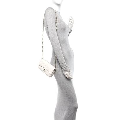 Chanel Caviar Quilted Flap Phone Holder With Chain White 2 of 13