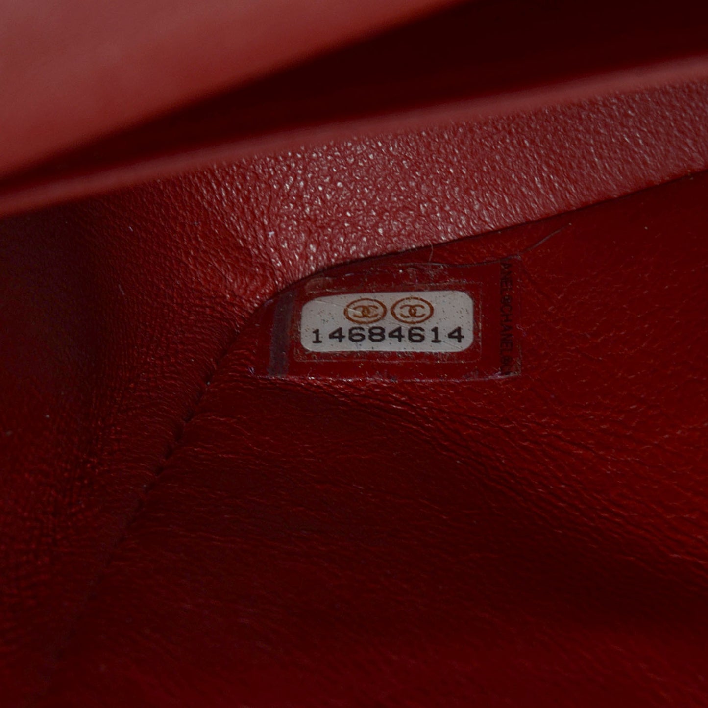 Caviar Medium Double Flap Dark Red
