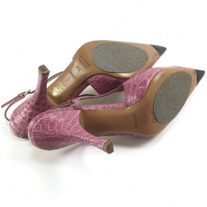 Prada Crocodile Rosette Pumps 37.5 5 of 8