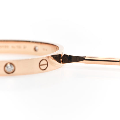 Cartier 18K Pink Gold 4 Diamond LOVE Bracelet 16 4 of 7