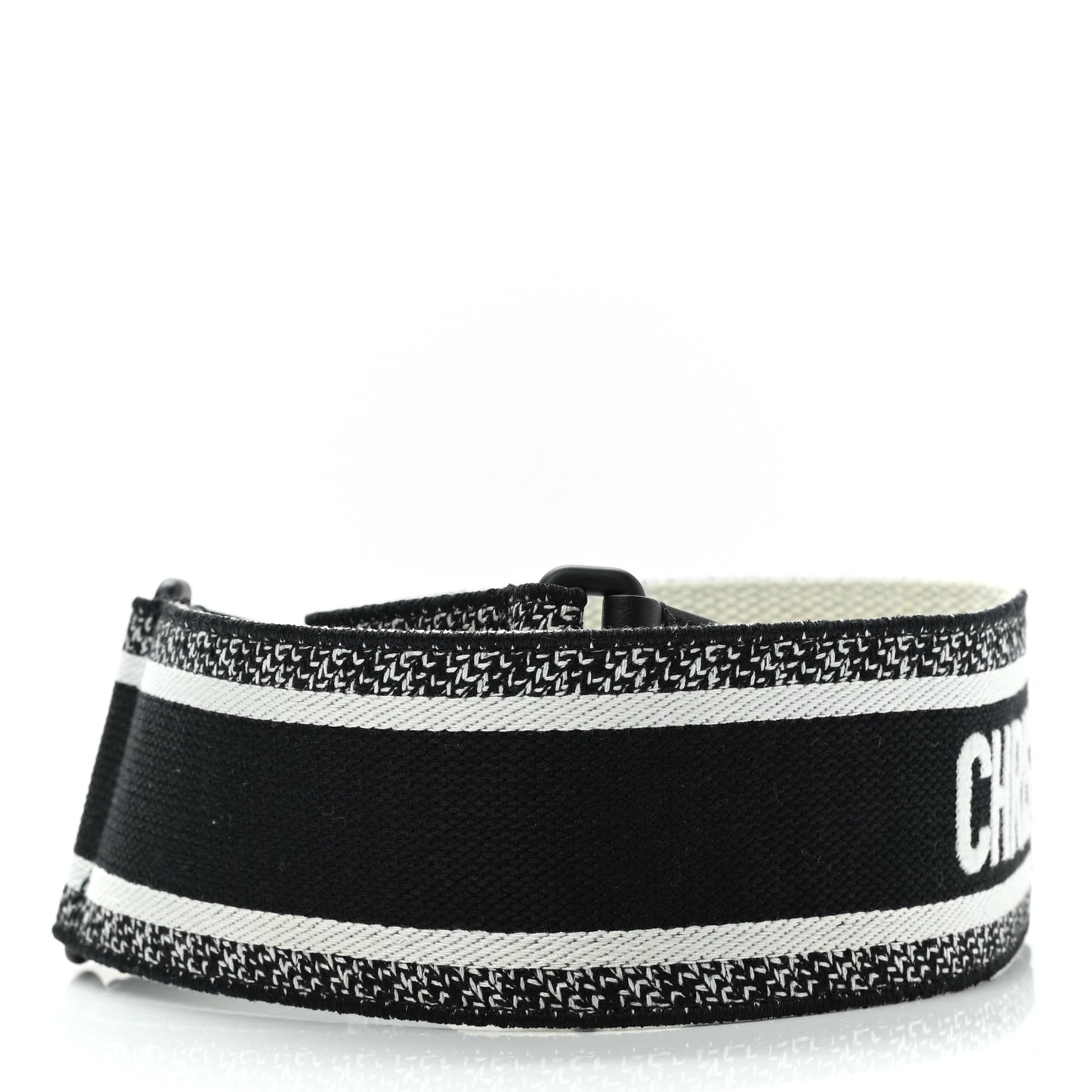 Canvas Embroidered Shoulder Strap Black Ultramatte