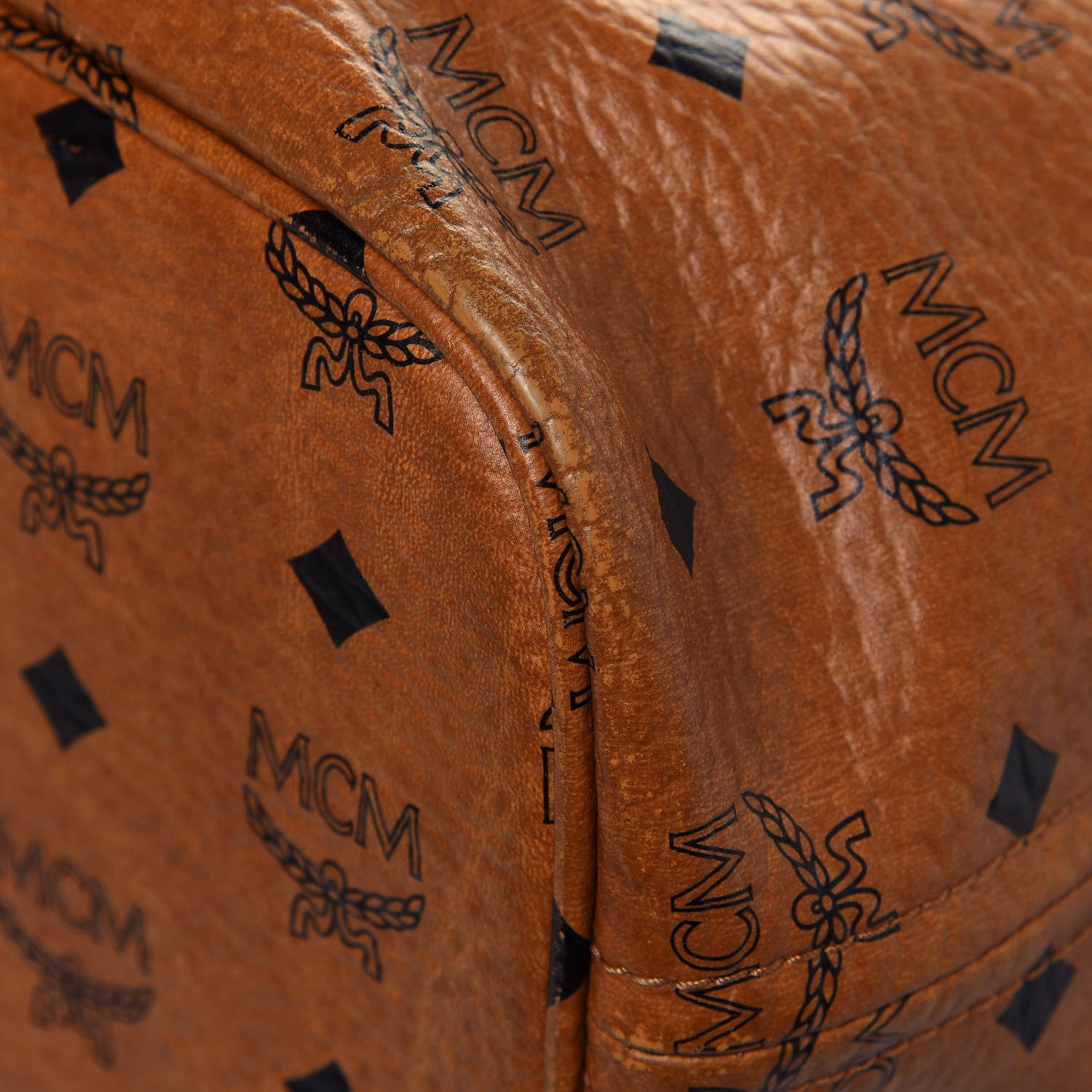 MCM Visetos Dog Bone Shopper Tote Cognac 8 of 21