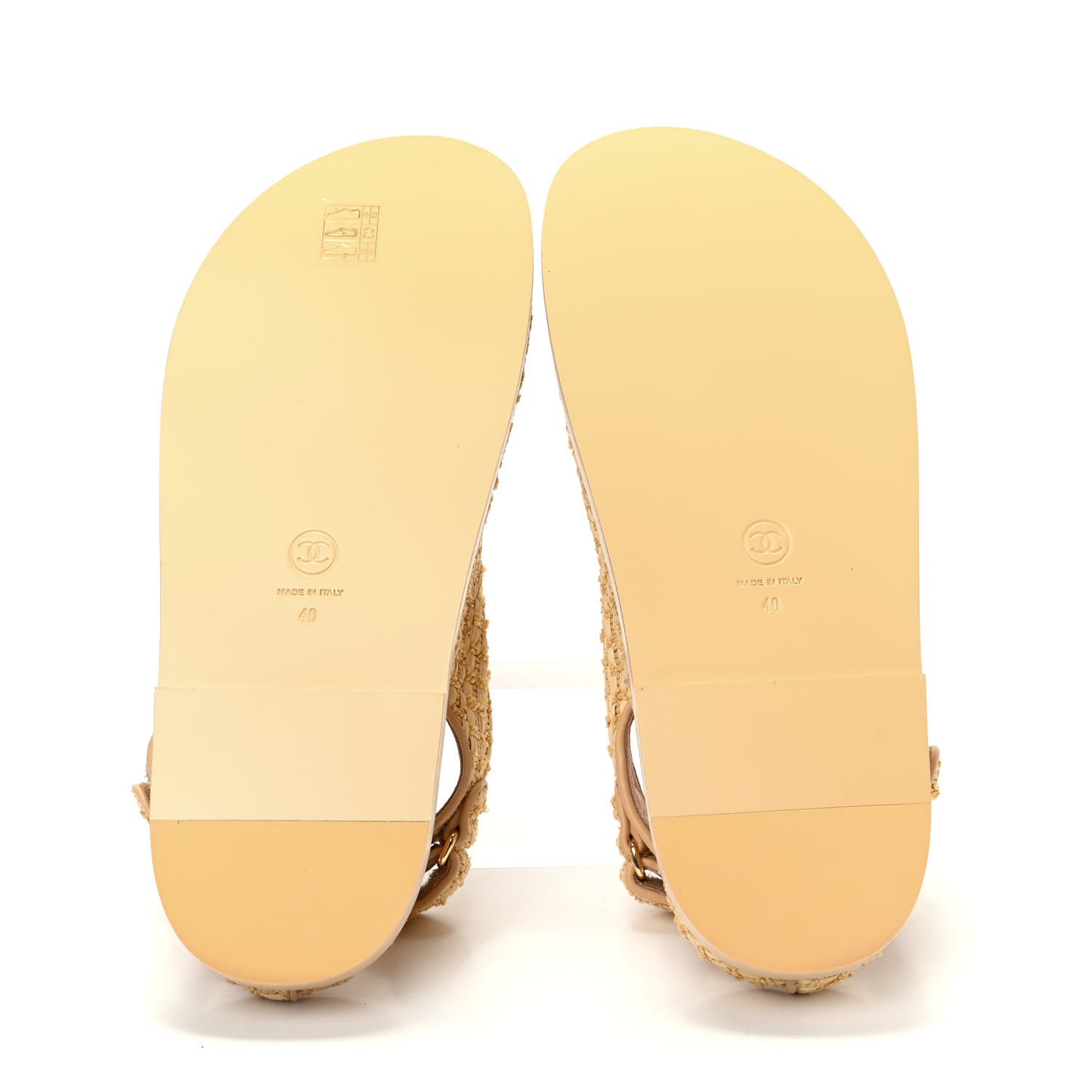 Braided Fabric Velcro Dad Sandals 40 Beige