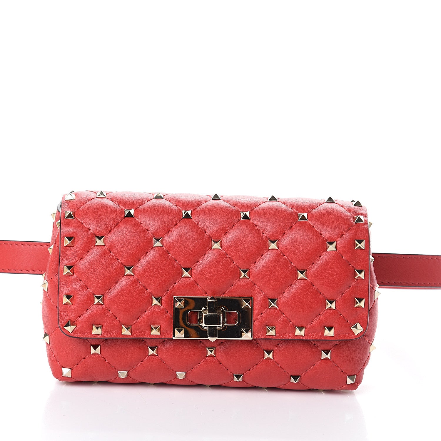 Valentino Garavani Nappa Rockstud Spike Belt Bag Rouge Pur 6 of 8