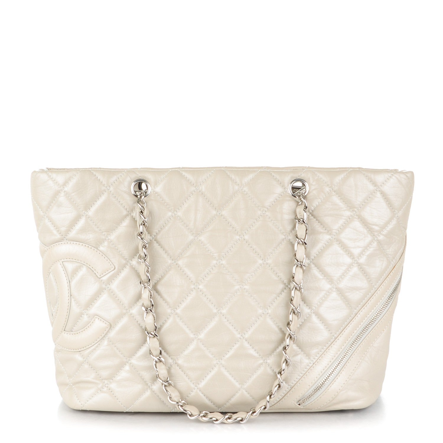 Chanel Aged Calfskin Quilted Large Cotton Club Tote Pearl 1 of 8
