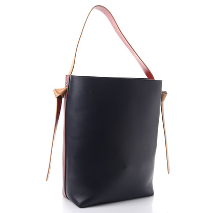 Celine Shiny Smooth Calfskin Small Twisted Cabas Dark Ruby Navy 4 of 11