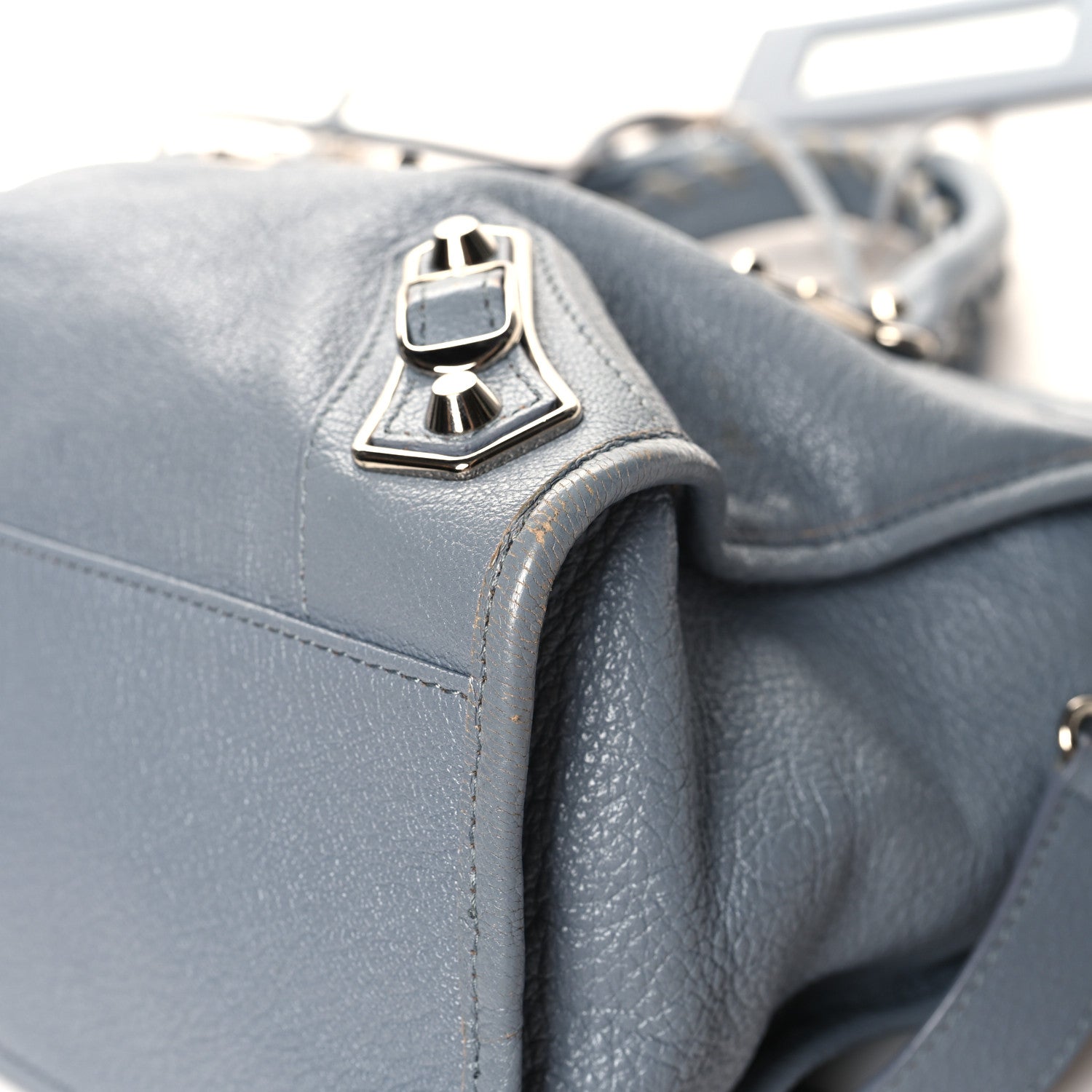 Balenciaga Chevre Silver Metallic Edge Hardware City Bleu Acier 11 of 14