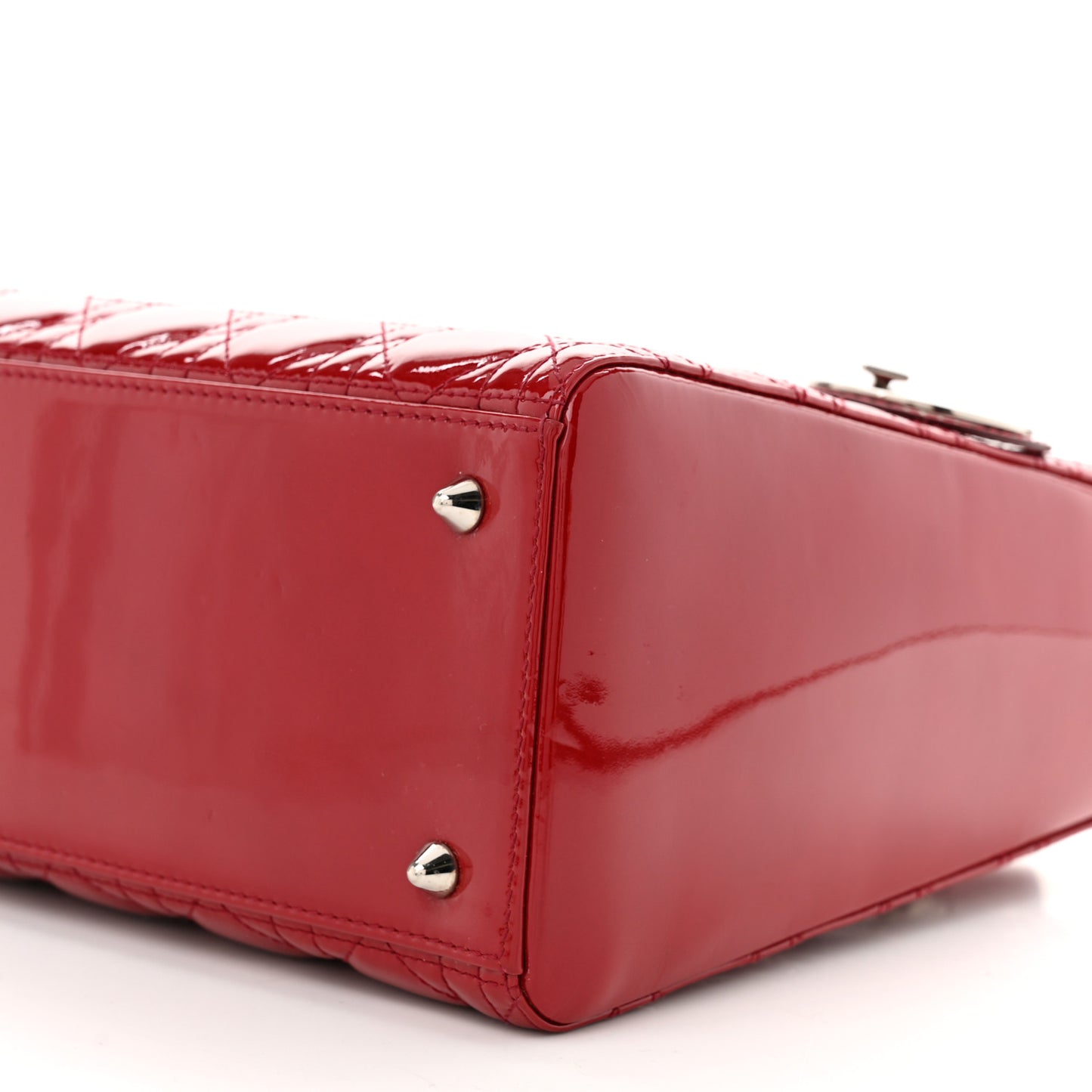 Patent Cannage Medium Lady Dior Red
