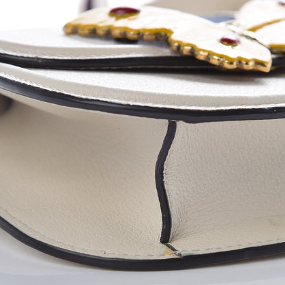 Gucci Calfskin Web Stripe Butterfly Small Totem Shoulder Bag White 5 of 10
