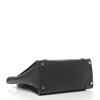 Celine Drummed Calfskin Micro Luggage Black 4 of 8