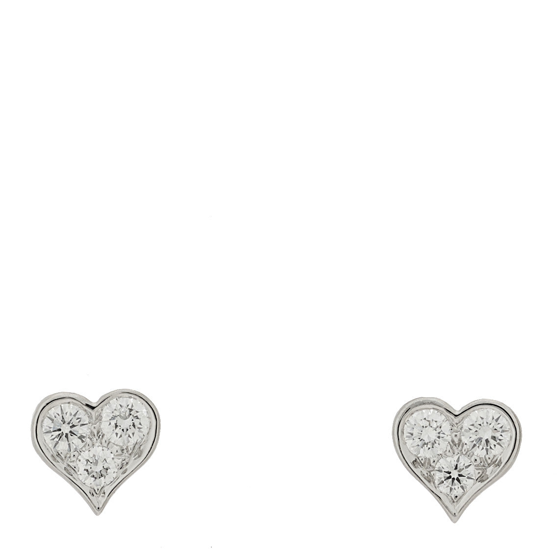 Platinum Diamond Heart Stud Earrings