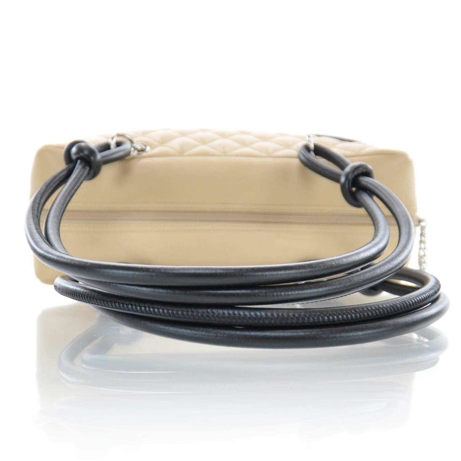 Chanel Calfskin Quilted Large Cambon Bowler Beige Black 4 of 11