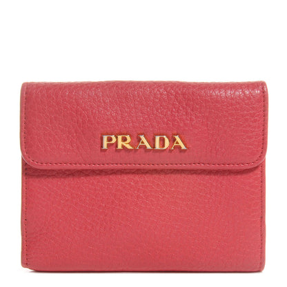 Prada Vitello Daino Compact Wallet Peonia 1 of 9