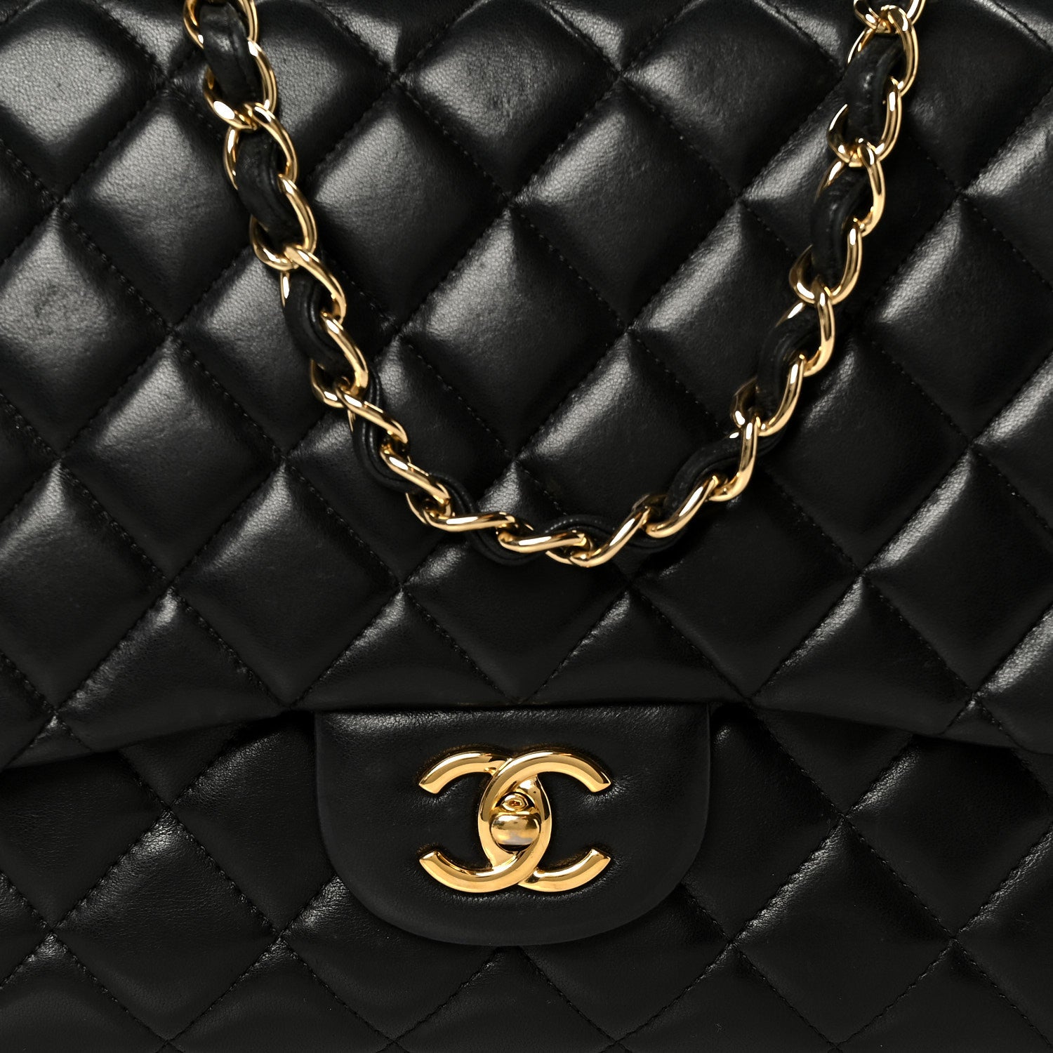 Chanel Lambskin Quilted Jumbo Single Flap Black 9 of 15